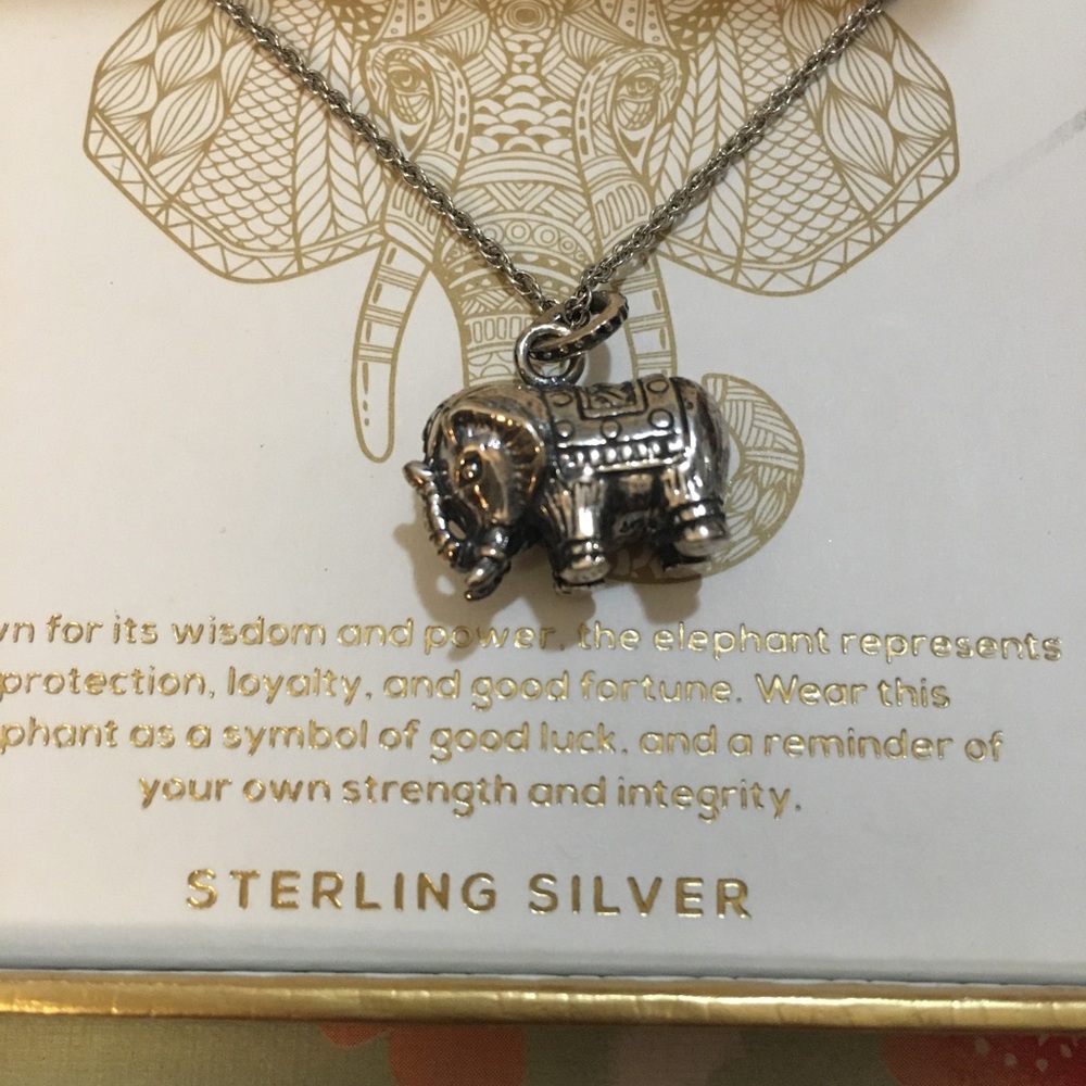 Annika Witt 3D Elephant Pendant Necklace Sterling Silver New in box - Picture 7 of 9